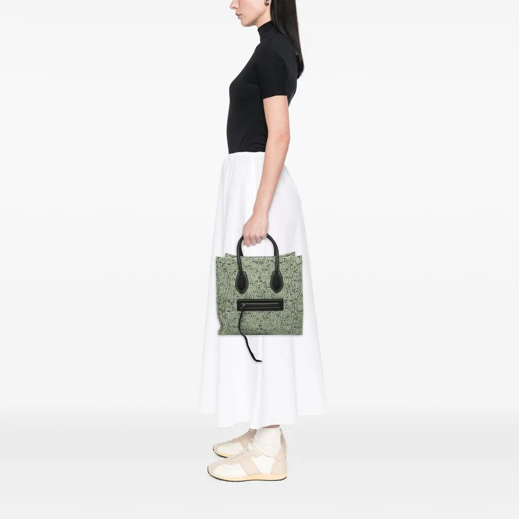 Celine Medium Tweed Phantom Luggage Tote Green Tweed Very good - Box View