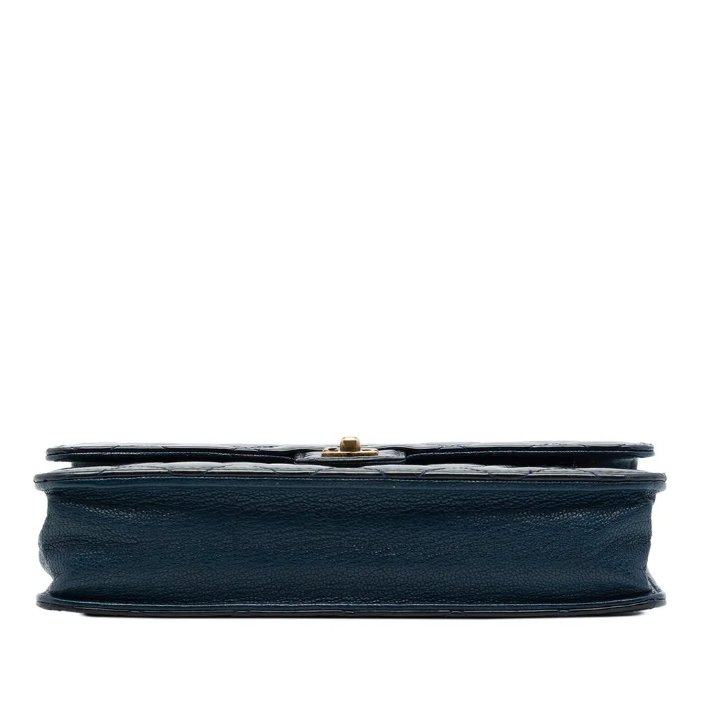 Chanel Quilted Patent and Goatskin CC Eyelet Wallet On Chain Blue Leather Very good - Inside View
