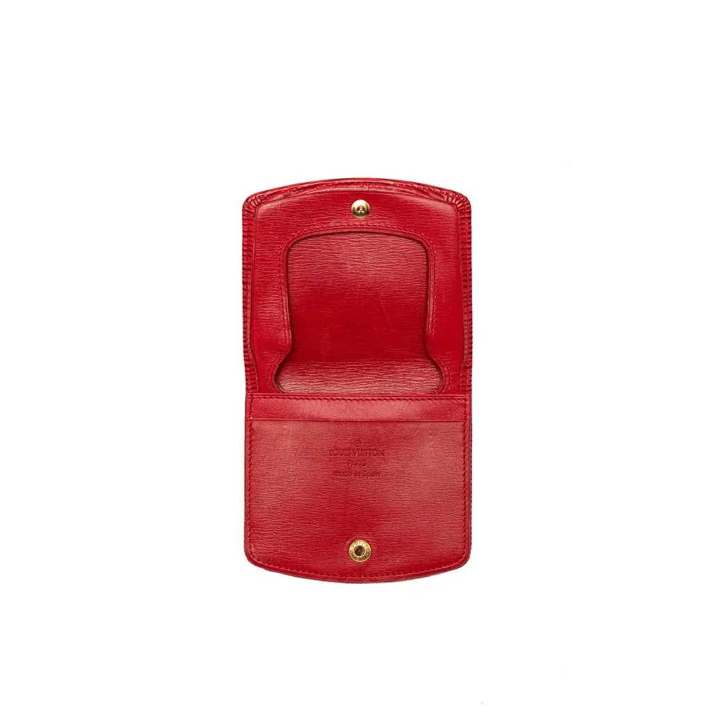 Louis Vuitton Epi Coin Pouch Red Leather Good - Model View