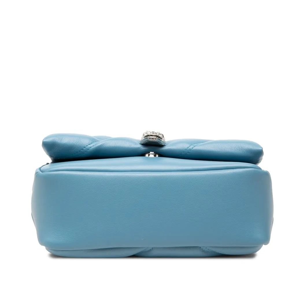 Bvlgari Mini Leather Serpenti Cabochon Satchel Blue Leather Good - Inside View