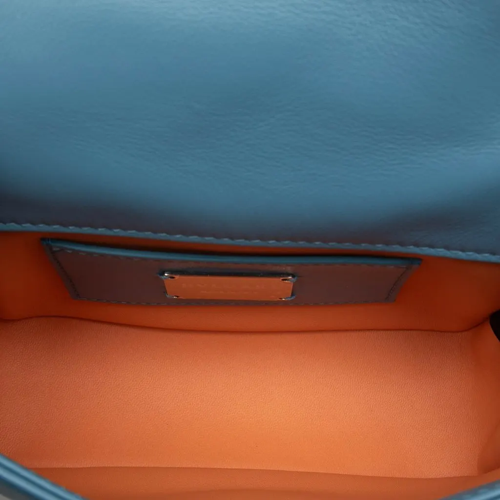 Bvlgari Mini Leather Serpenti Cabochon Satchel Blue Leather Good - Model View