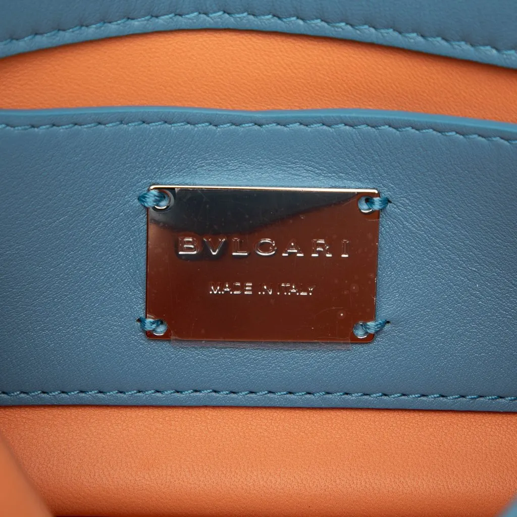 Bvlgari Mini Leather Serpenti Cabochon Satchel Blue Leather Good - Box View