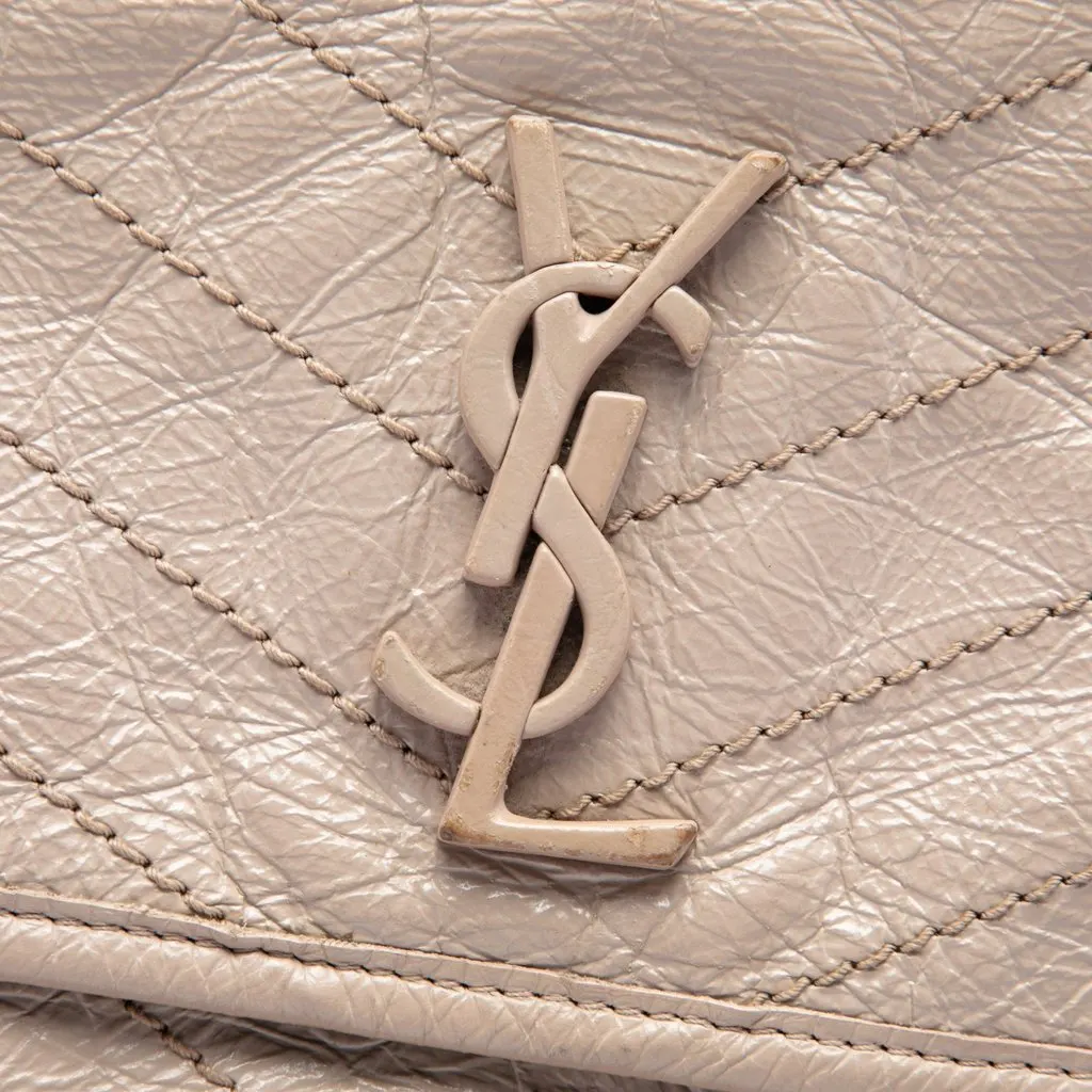 Saint Laurent Medium Crinkled Calfskin Niki Beige Leather Very good - Box View