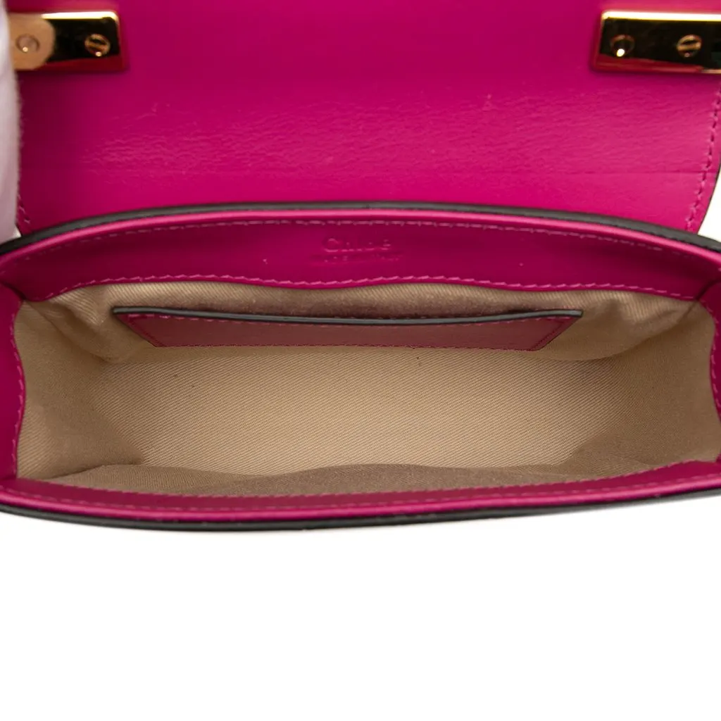 Chloé Mini Tricolor Croc Embossed Calfskin C Satchel Pink Leather Very good - Model View