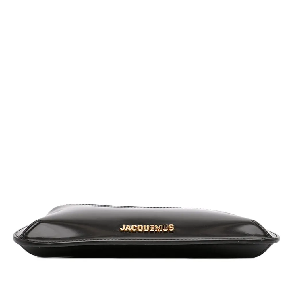 Jacquemus Patent Le Petit Bisou Chain Shoulder Bag Black Leather Very good - Inside View