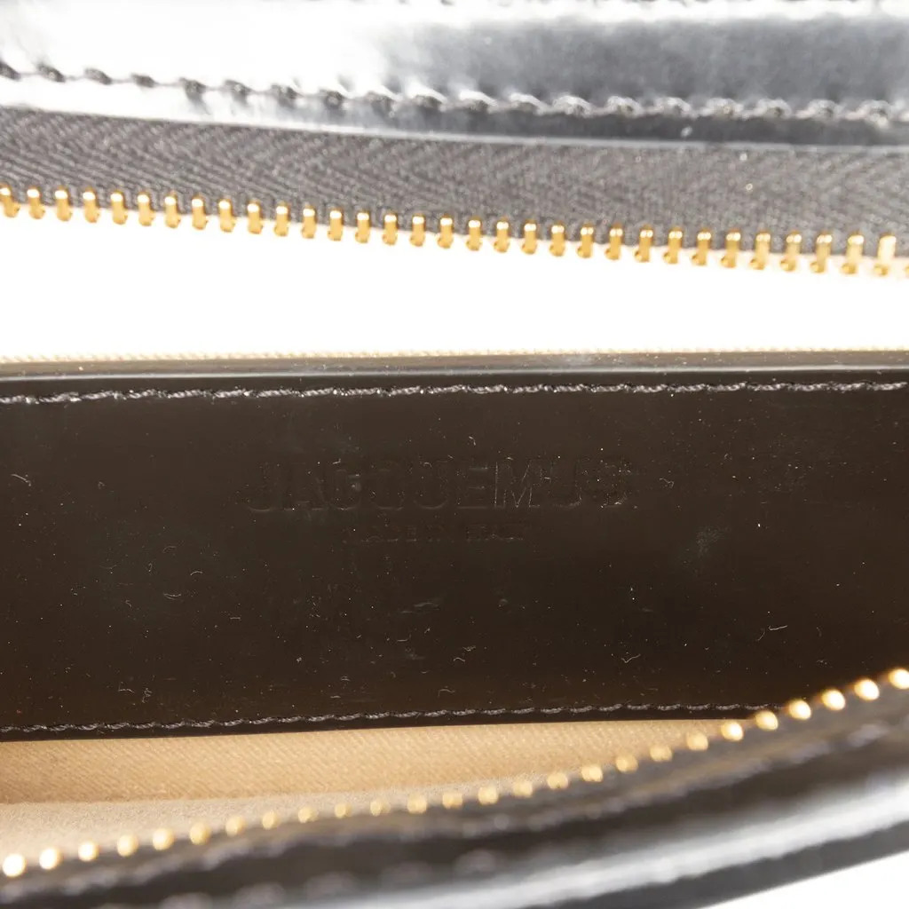 Jacquemus Patent Le Petit Bisou Chain Shoulder Bag Black Leather Very good - Box View