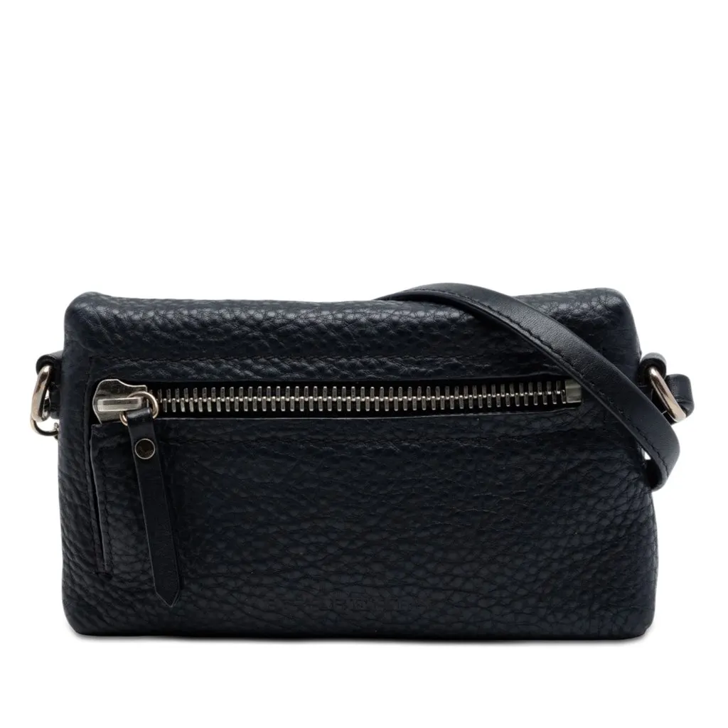 Burberry Mini Grainy Calfskin Rossett Crossbody Black Leather Very good - Front View