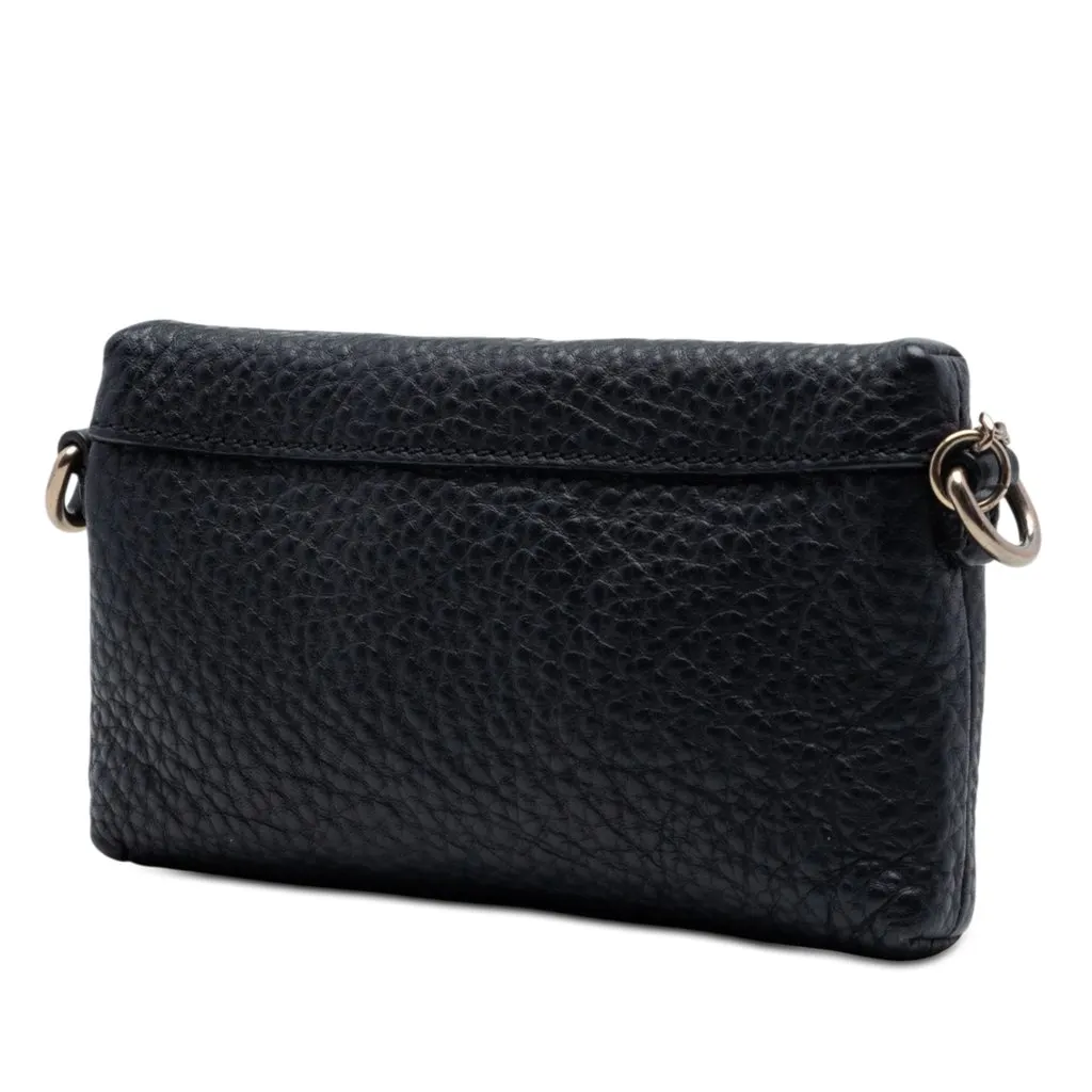 Burberry Mini Grainy Calfskin Rossett Crossbody Black Leather Very good - Back View