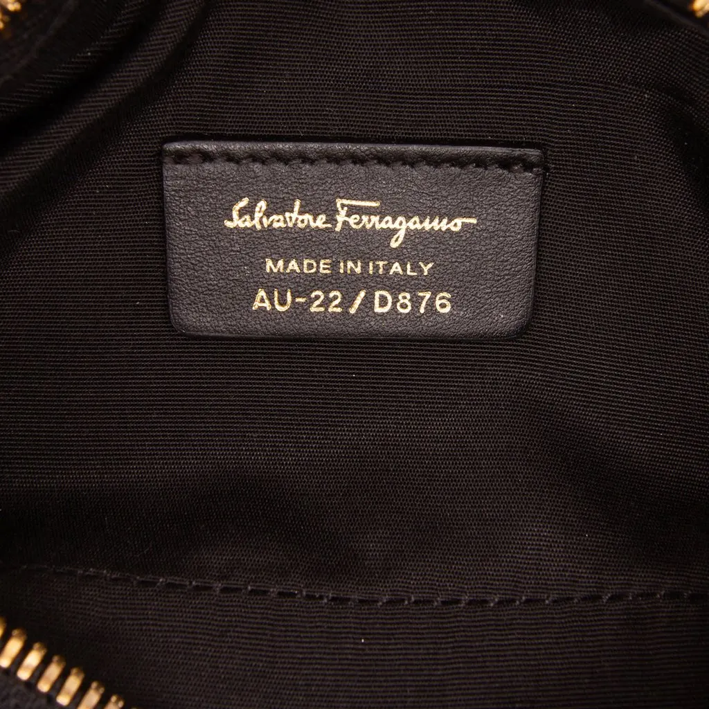 Salvatore Ferragamo Gancini Coated Canvas Cosmetic Pouch Beige Canvas Good - Box View