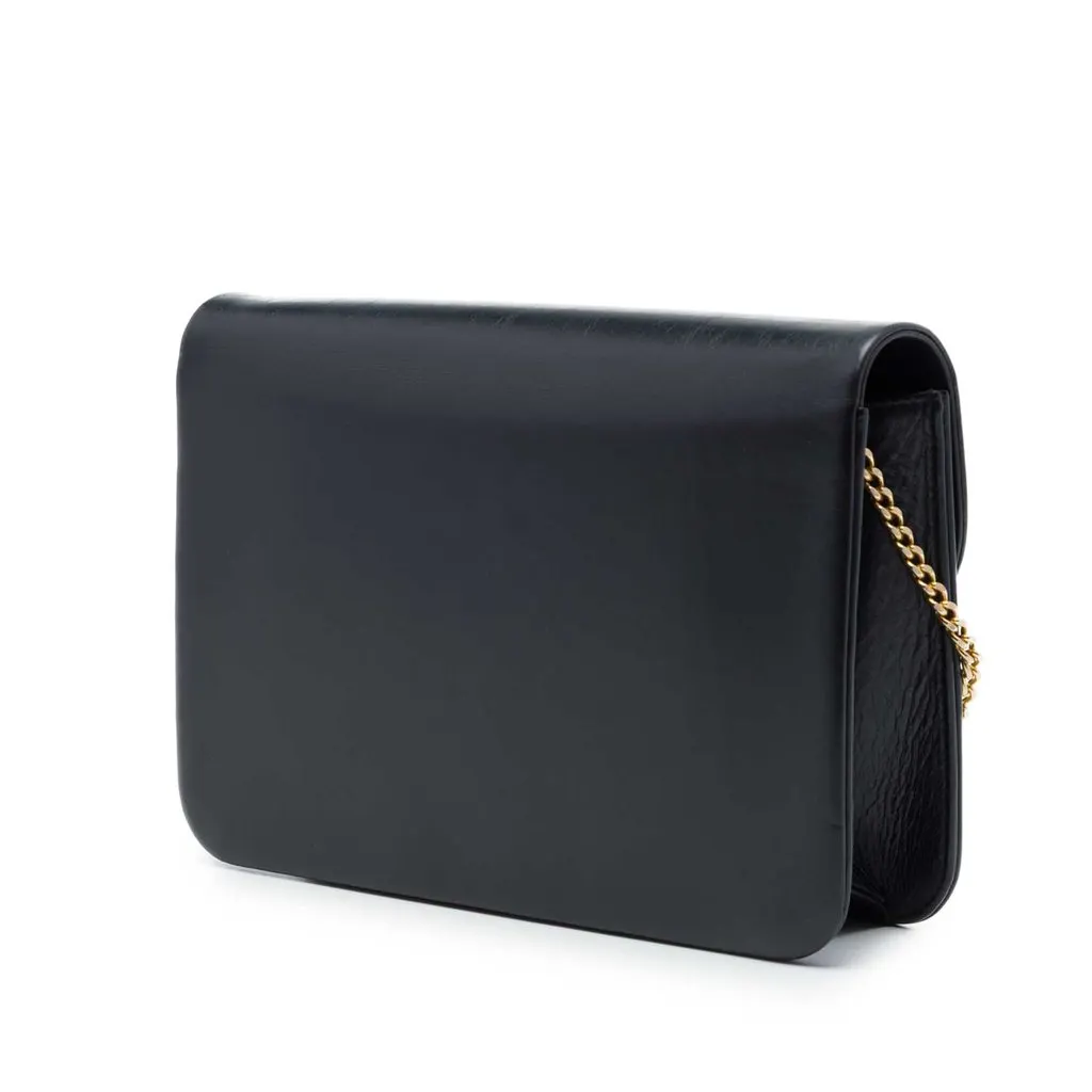 Dior Leather Chain Crossbody Black Leather Very good - Back View