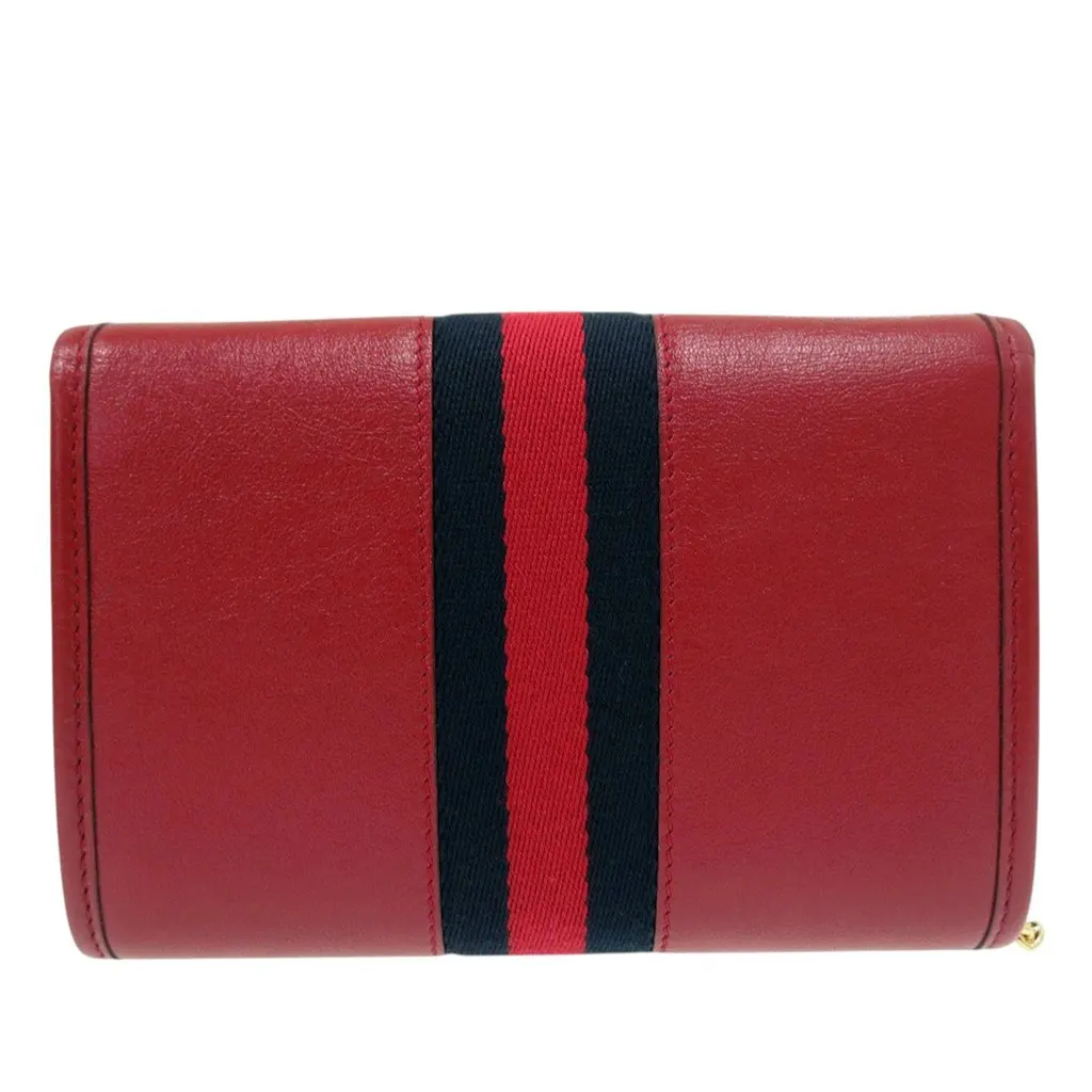 Gucci Mini Calfskin Rajah Web Chain Crossbody Red Leather Very good - Back View