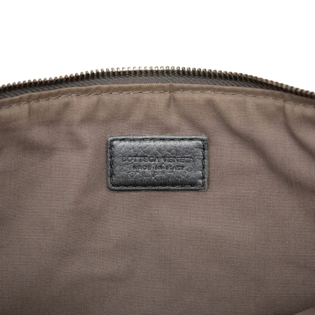 Bottega Veneta Metallic Leather Intrecciato Clutch Black Leather Good - Box View