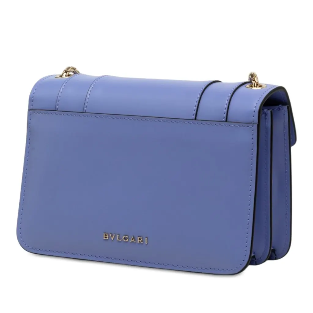 Bvlgari Calfskin Serpenti Forever Crossbody Purple Leather Very good - Back View