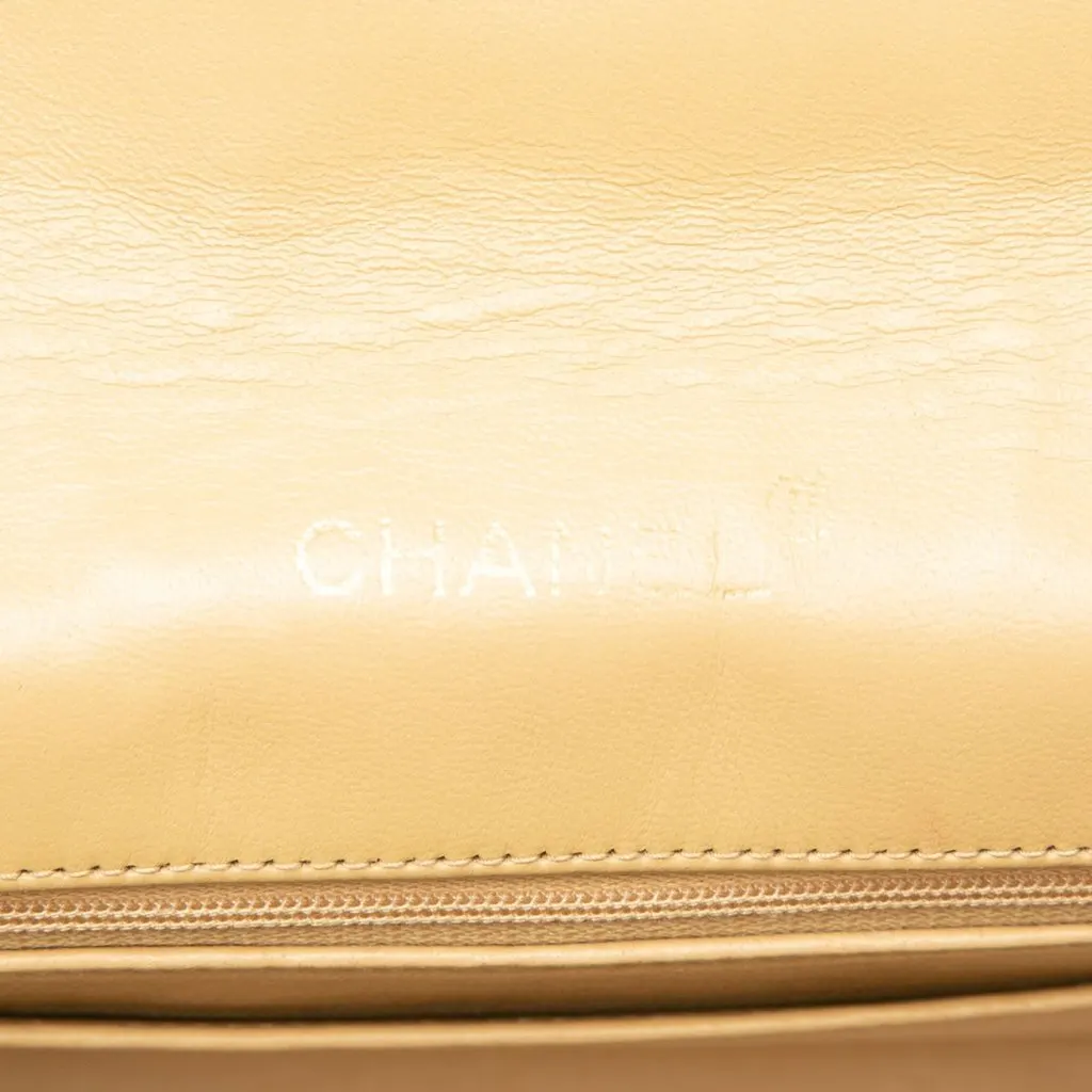 Chanel CC Quilted Lambskin Round Flap Beige Leather Very good - Box View