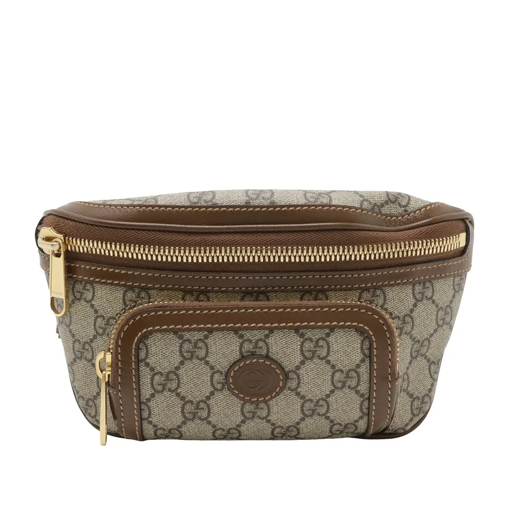 Gucci GG Supreme Interlocking G Belt Bag Beige Very good - Front View