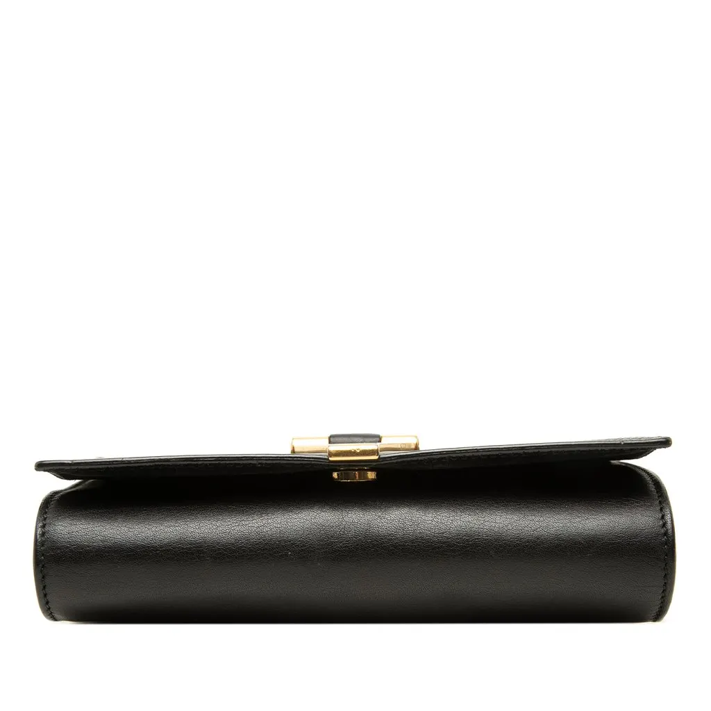 Saint Laurent Mini Leather Chyc Ligne Crossbody Black Leather Good - Inside View