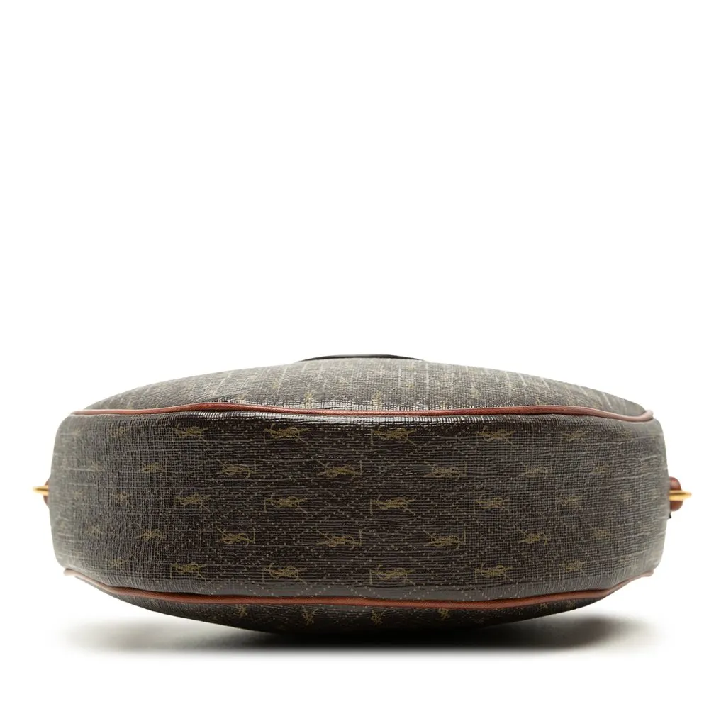 Saint Laurent Le Monogramme Coated Canvas and Leather Coeur Crossbody Brown Very good - Inside View