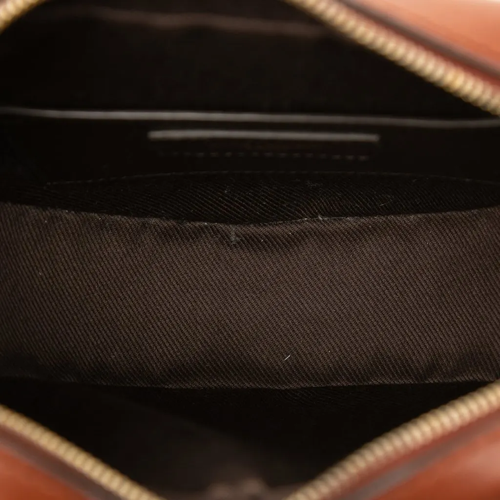Saint Laurent Le Monogramme Coated Canvas and Leather Coeur Crossbody Brown Very good - Model View