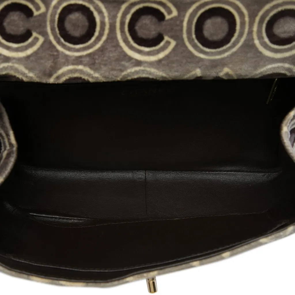 Chanel Coco Velvet Flap Box Top Handle Bag Brown Very good - Model View