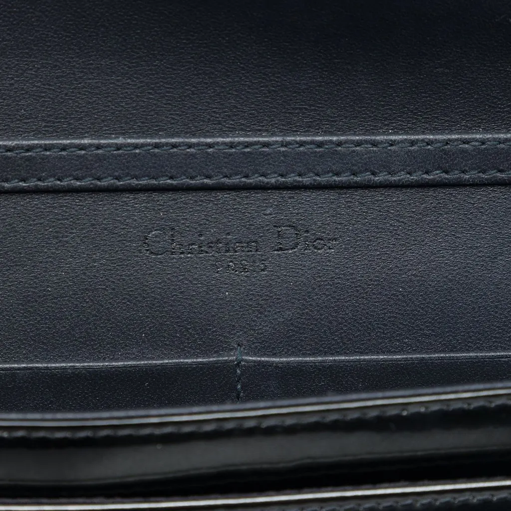 Dior Metallic Patent Microcannage Diorama Wallet on Chain Black Leather Good - Box View