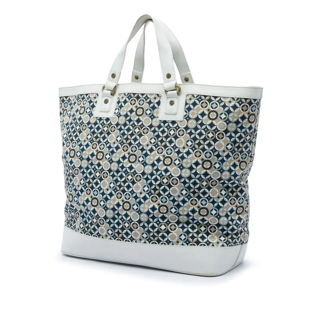 Celine Printed Canvas Tote White Very good - Back View