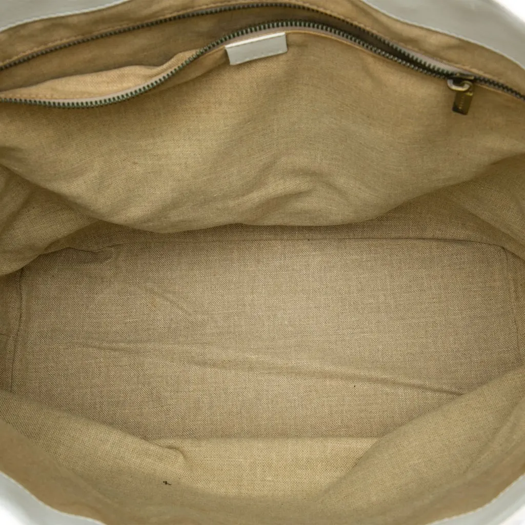 Celine Printed Canvas Tote White Very good - Model View