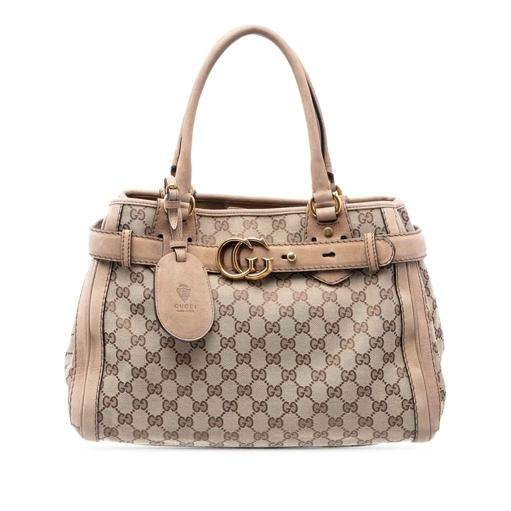 Gucci GG Canvas Running Tote Beige Very good - Front View