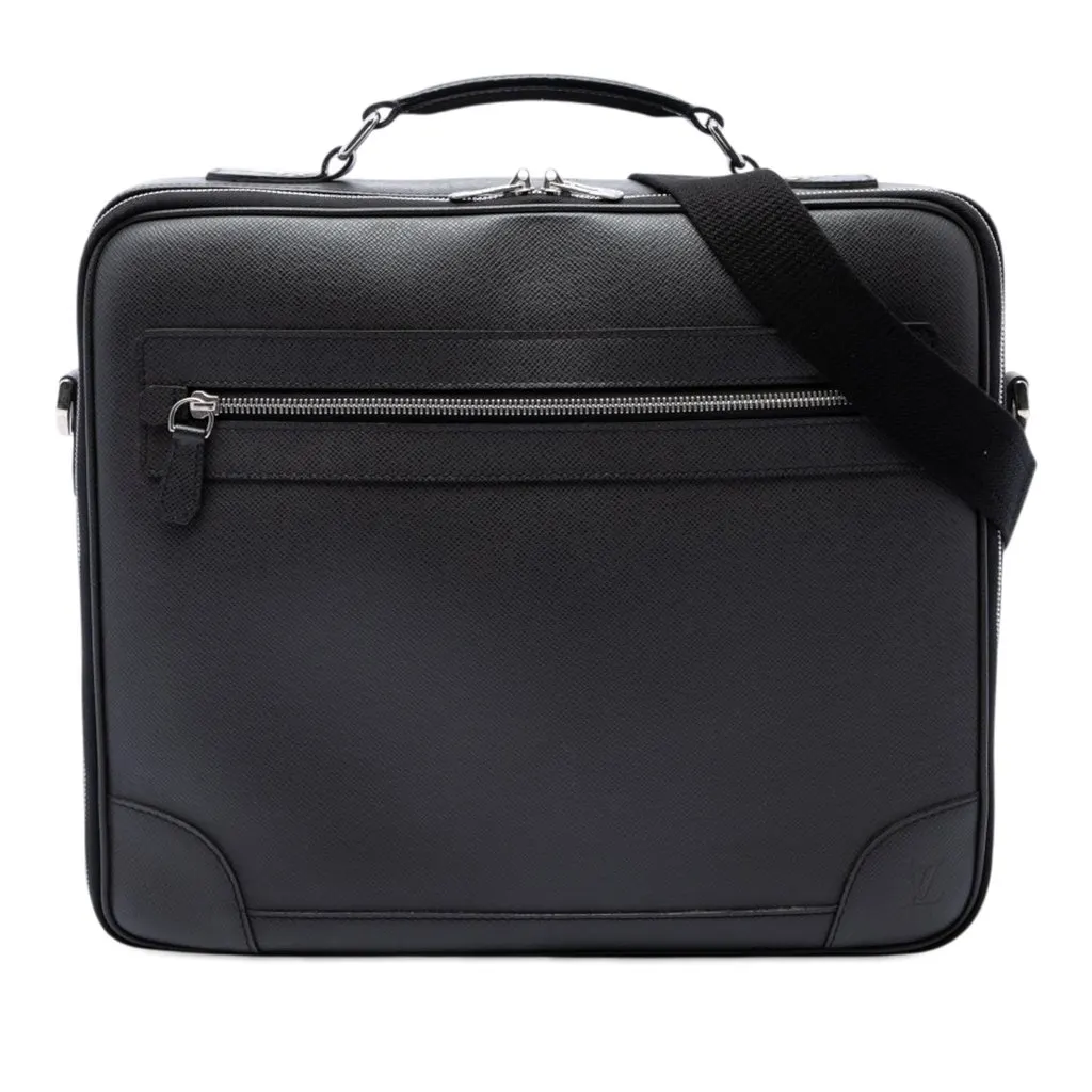 Louis Vuitton Taiga Porte Ordinateur Odessa Black Leather Very good - Front View