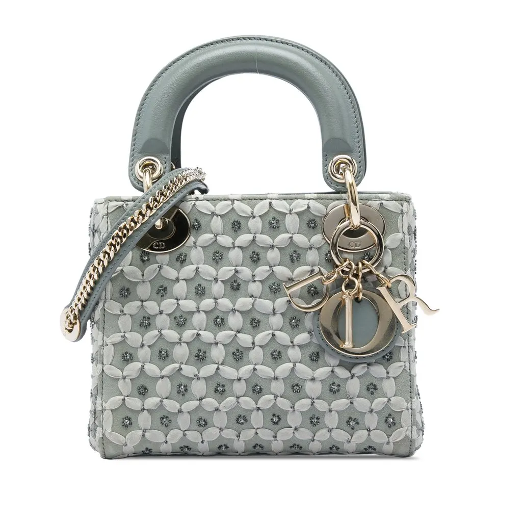 Dior Mini Suede Stone And Beads Lady Dior MultiColor Leather Very good - Front View
