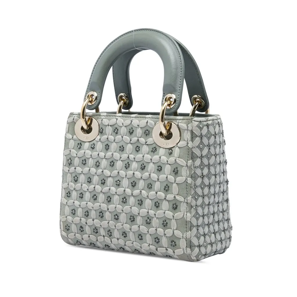 Dior Mini Suede Stone And Beads Lady Dior MultiColor Leather Very good - Back View