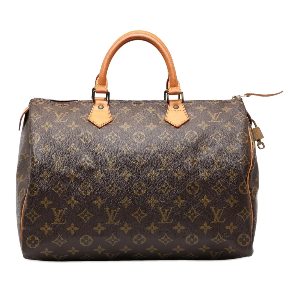 Louis Vuitton Monogram Speedy 35 Brown Good - Front View