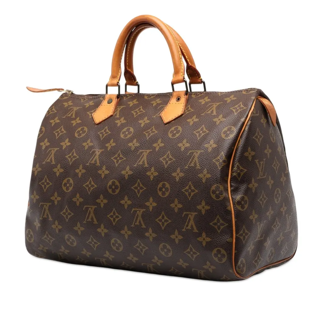 Louis Vuitton Monogram Speedy 35 Brown Good - Back View