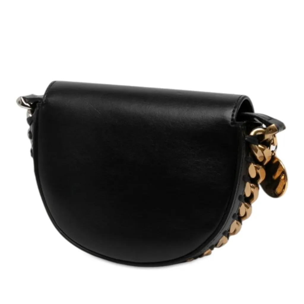 Stella McCartney Small Faux Leather Frayme Flap Crossbody Black Polyester Very good - Back View