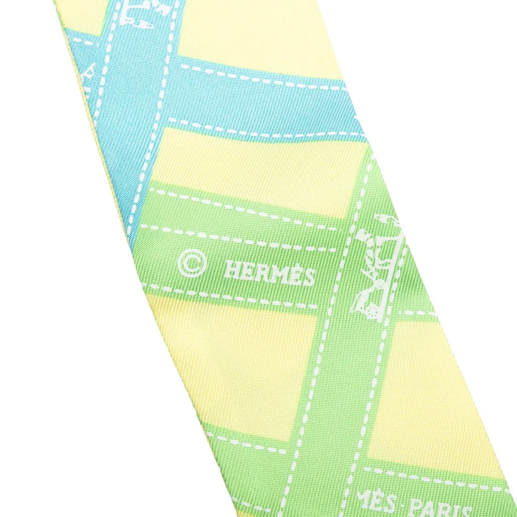 Hermès Bolduc Silk Twilly Scarf Yellow Silk Very good - Inside View