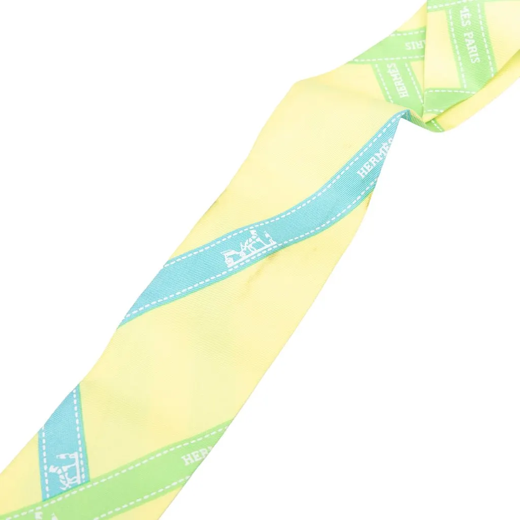 Hermès Bolduc Silk Twilly Scarf Yellow Silk Very good - Box View