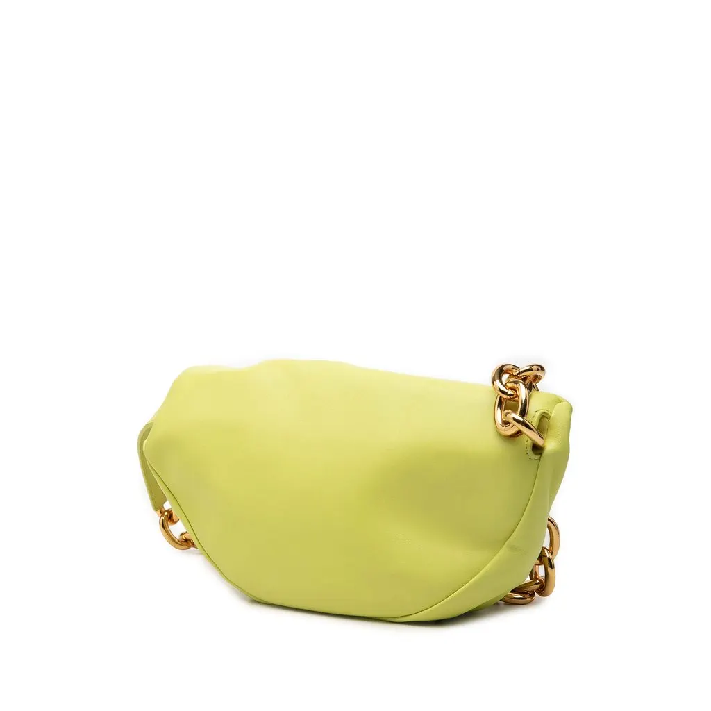 Bottega Veneta Lambskin Belt Chain Pouch Green Leather Very good - Back View