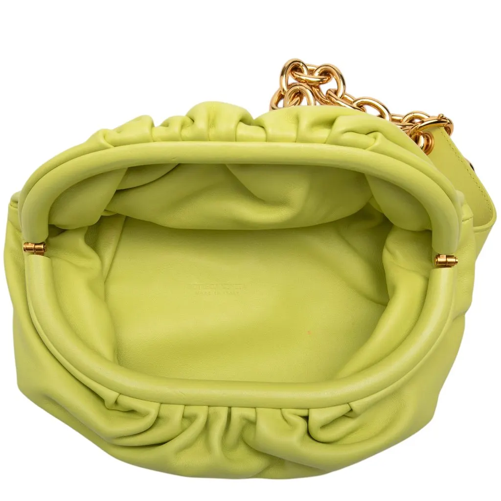 Bottega Veneta Lambskin Belt Chain Pouch Green Leather Very good - Model View
