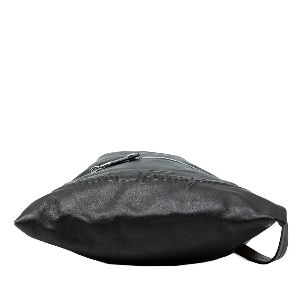 Salvatore Ferragamo Leather Kentucky Drawstring Backpack Black Leather Very good - Inside View