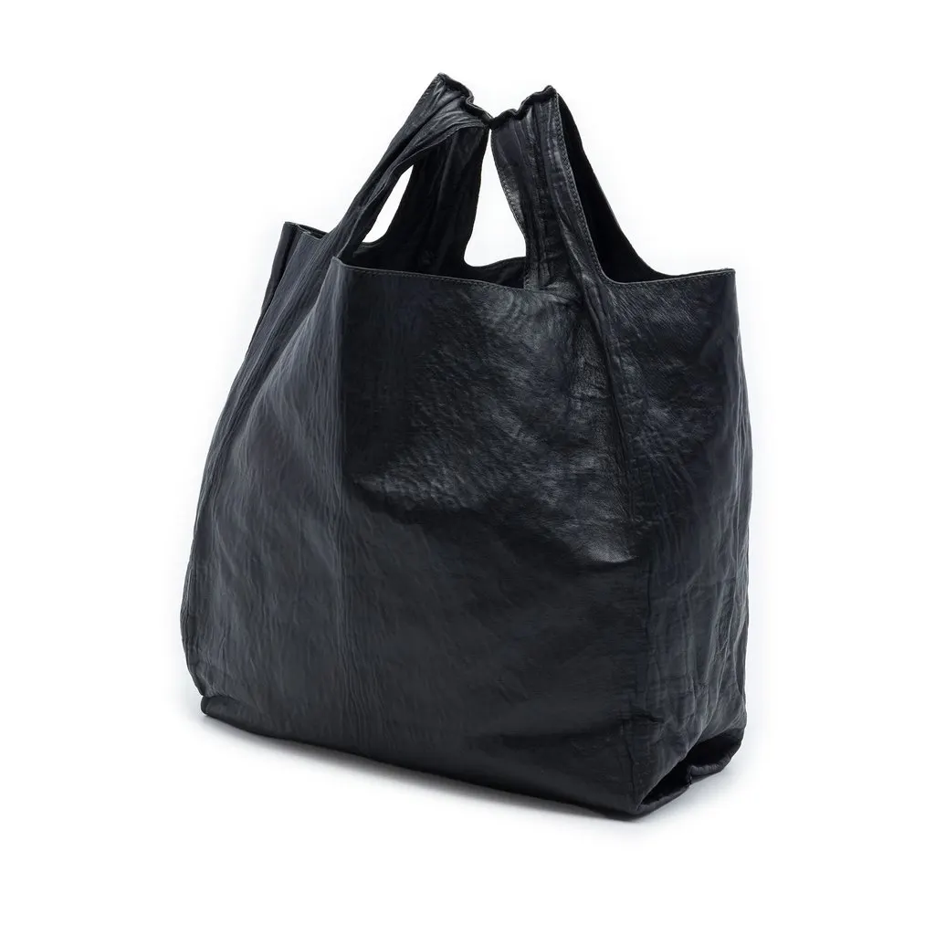 Prada Crinkled Nappa Tote Black Leather Very good - Back View
