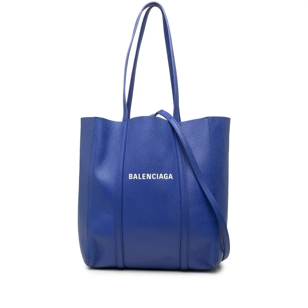 Balenciaga Leather Everyday Tote XS Blue Leather Good - Front View