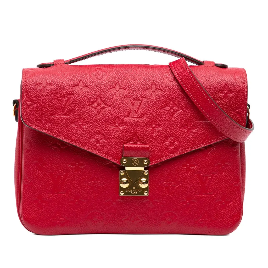 Louis Vuitton Monogram Empreinte Pochette Metis Red Leather Good - Front View