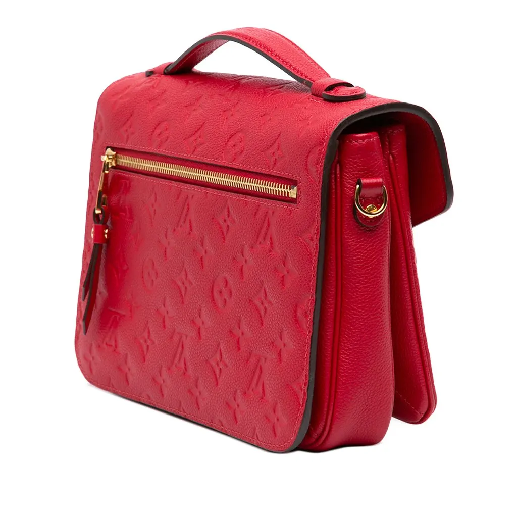 Louis Vuitton Monogram Empreinte Pochette Metis Red Leather Good - Back View