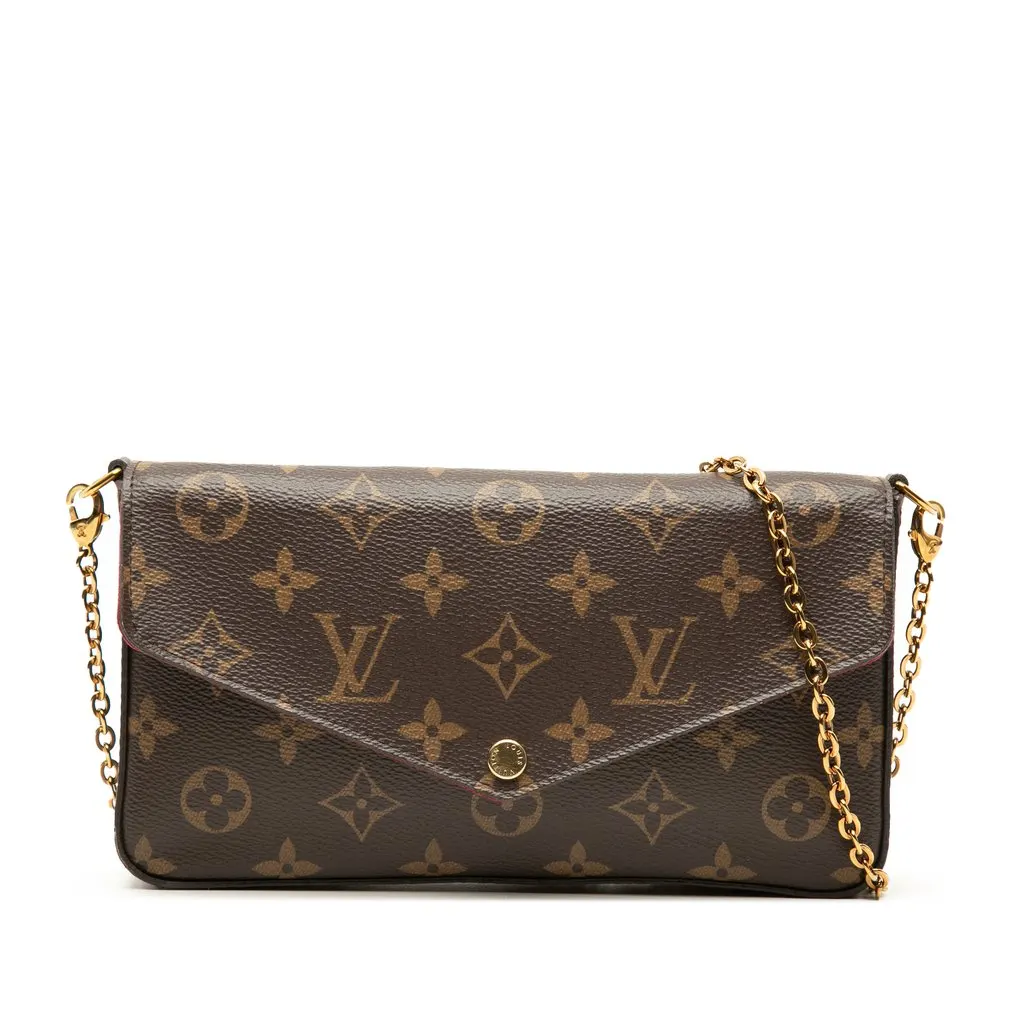 Louis Vuitton Monogram Pochette Felicie Brown Very good - Front View