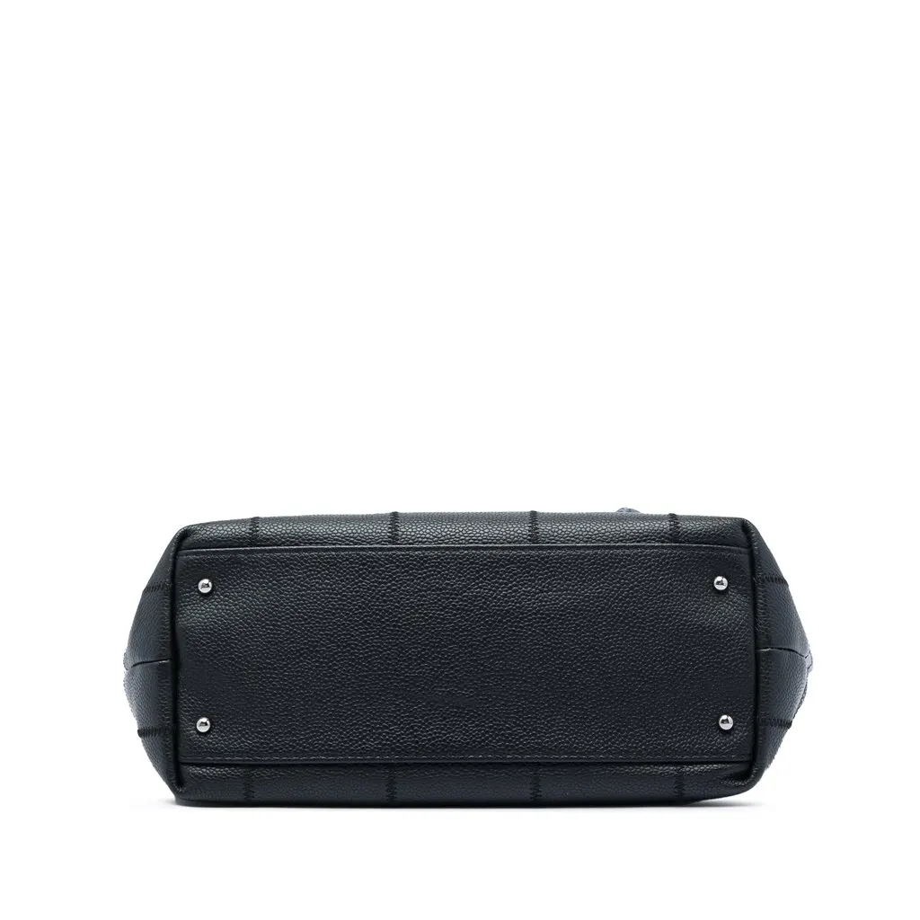 Chanel Caviar Chocolate Bar Tote Black Leather Very good - Inside View