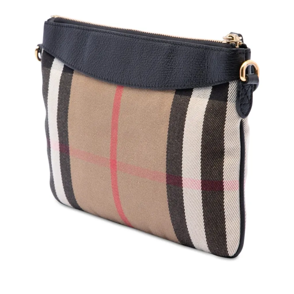 Burberry Mega Check Canvas Derby Peyton Crossbody Brown Very good - Back View