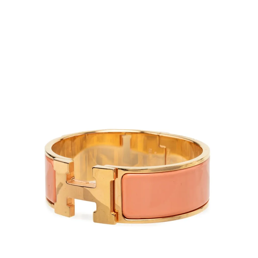 Hermès Wide Enamel Clic Clac H Bracelet PM Orange Enamel Very good - Back View