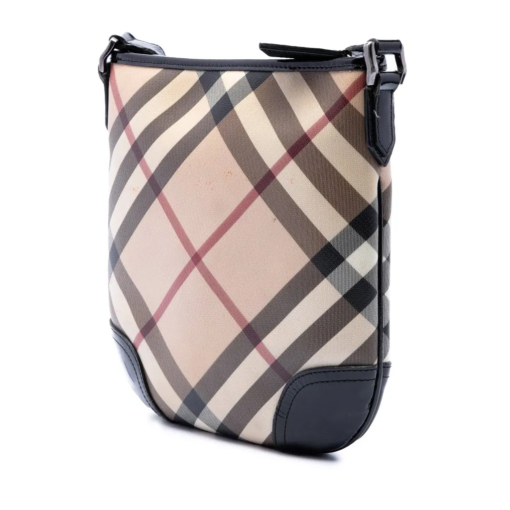 Burberry Supernova Check Coated Canvas Dryden Crossbody Beige Very good - Back View