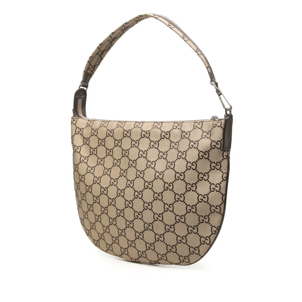 Gucci GG Canvas Shoulder Bag Beige Canvas Good - Back View