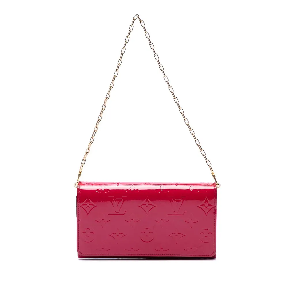 Louis Vuitton Monogram Vernis Chain Wallet Pink Leather Very good - Front View