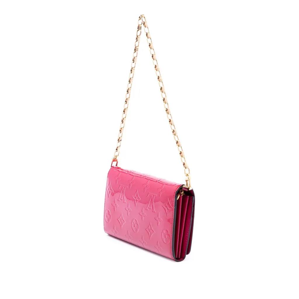 Louis Vuitton Monogram Vernis Chain Wallet Pink Leather Very good - Back View